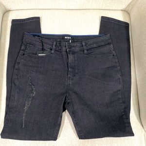 🆕 DKNY Ripped Distressed Skinny Jeans High Rise Black